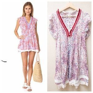 Poupette St Barth Sasha Lace Trimmed Mini Dress